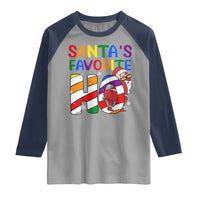 Funny Christmas LGBT Raglan Shirt Santas Favorite Ho Rainbow