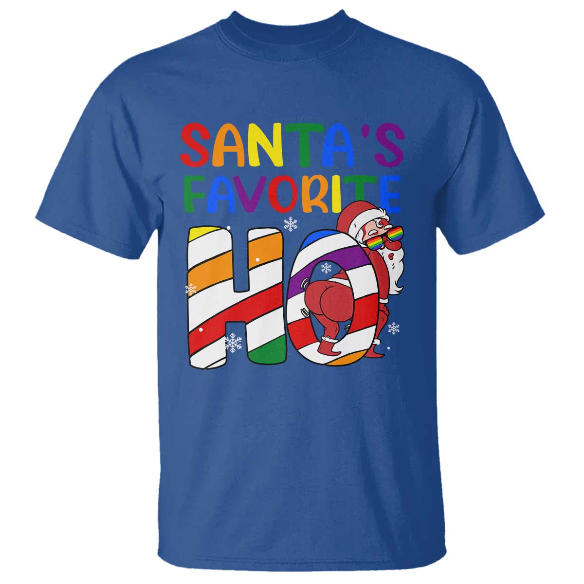 Funny Christmas LGBT T Shirt Santas Favorite Ho Rainbow - Wonder Print Shop