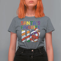 Funny Christmas LGBT T Shirt For Women Santas Favorite Ho Rainbow - Wonder Print Shop