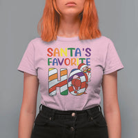 Funny Christmas LGBT T Shirt For Women Santas Favorite Ho Rainbow - Wonder Print Shop