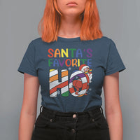 Funny Christmas LGBT T Shirt For Women Santas Favorite Ho Rainbow - Wonder Print Shop