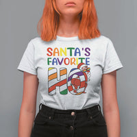 Funny Christmas LGBT T Shirt For Women Santas Favorite Ho Rainbow - Wonder Print Shop