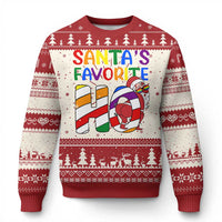 Funny Xmas LGBT Ugly Christmas Sweater Santas Favorite Ho Rainbow - Wonder Print Shop