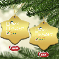 Funny Xmas LGBT Christmas Ornament Naughty Nice Gay - Wonder Print Shop