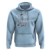 Funny Christmas LGBT Hoodie Naughty Nice Gay