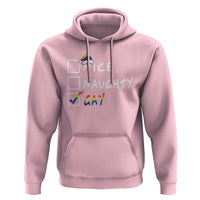 Funny Christmas LGBT Hoodie Naughty Nice Gay
