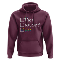 Funny Christmas LGBT Hoodie Naughty Nice Gay