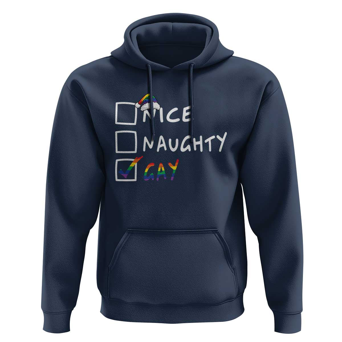 Funny Christmas LGBT Hoodie Naughty Nice Gay