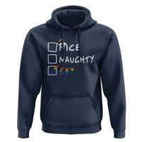 Funny Christmas LGBT Hoodie Naughty Nice Gay