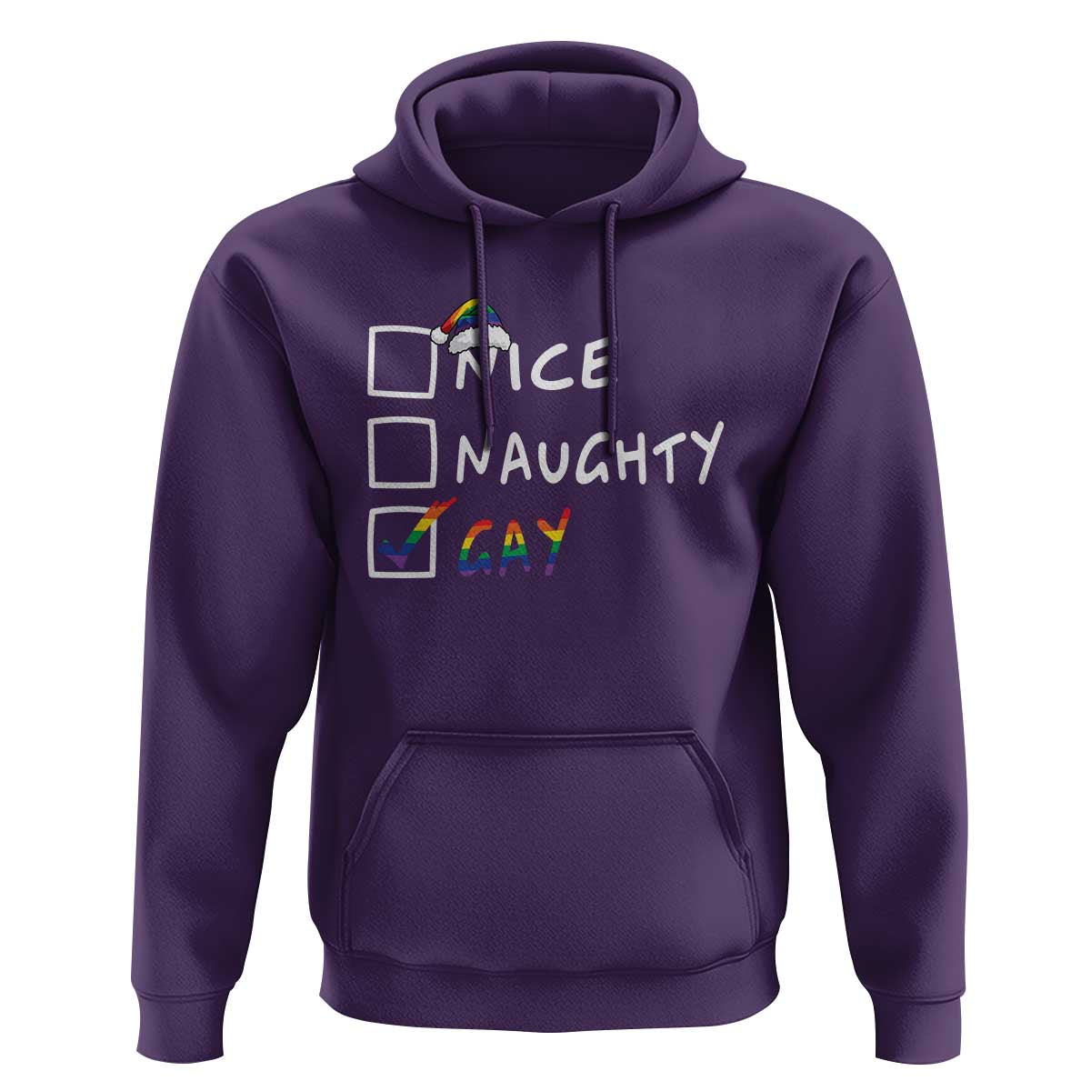 Funny Christmas LGBT Hoodie Naughty Nice Gay