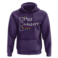 Funny Christmas LGBT Hoodie Naughty Nice Gay