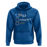 Funny Christmas LGBT Hoodie Naughty Nice Gay
