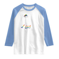 Funny Christmas LGBT Raglan Shirt Naughty Nice Gay