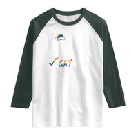 Funny Christmas LGBT Raglan Shirt Naughty Nice Gay
