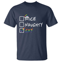 Funny Christmas LGBT T Shirt Naughty Nice Gay - Wonder Print Shop