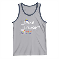 Funny Christmas LGBT Tank Top Naughty Nice Gay