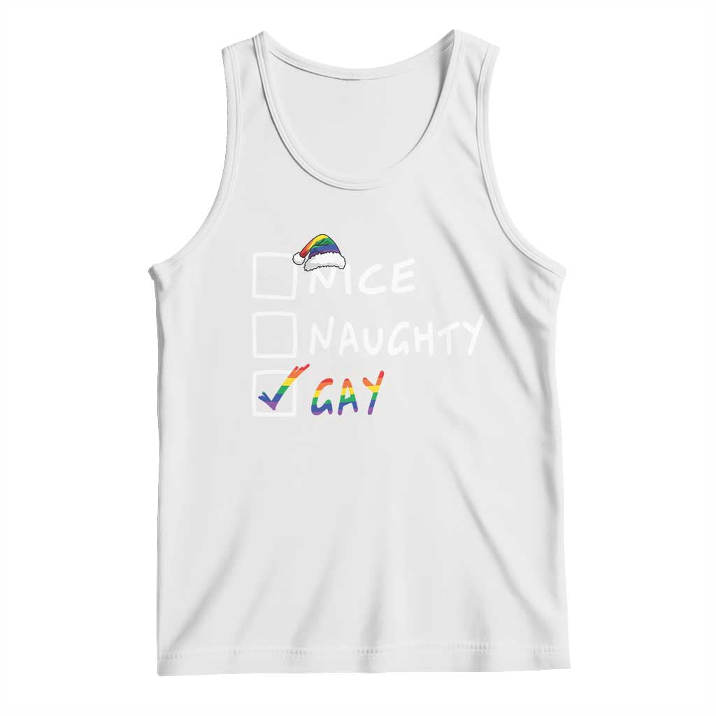 Funny Christmas LGBT Tank Top Naughty Nice Gay