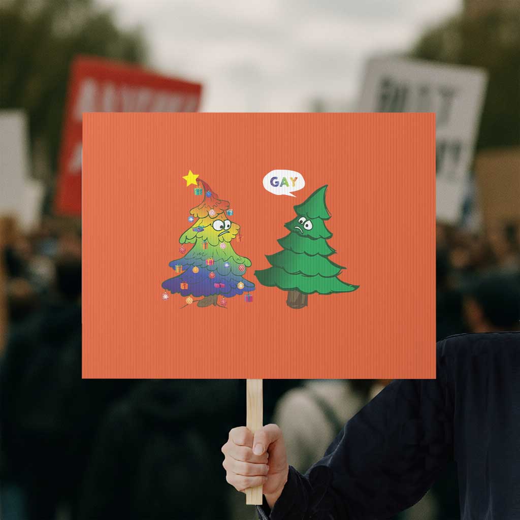 Funny Gay Christmas Protest Sign Rainbow Christmas Tree LGBT - Wonder Print Shop
