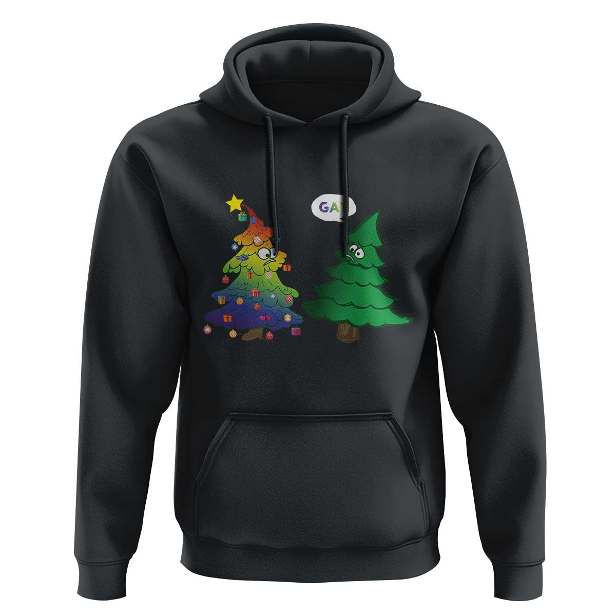 Funny Gay Christmas Hoodie Rainbow Christmas Tree LGBT