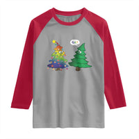 Funny Gay Christmas Raglan Shirt Rainbow Christmas Tree LGBT