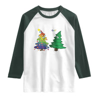 Funny Gay Christmas Raglan Shirt Rainbow Christmas Tree LGBT