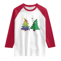 Funny Gay Christmas Raglan Shirt Rainbow Christmas Tree LGBT