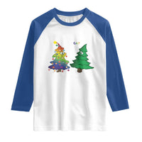 Funny Gay Christmas Raglan Shirt Rainbow Christmas Tree LGBT