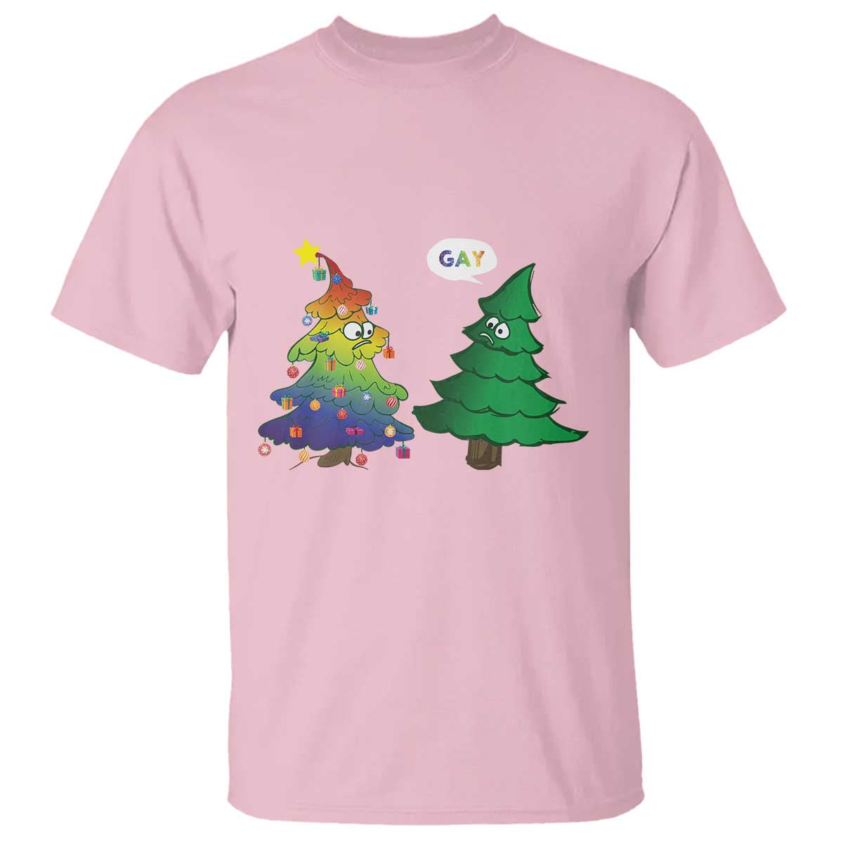 Funny Gay Christmas T Shirt Rainbow Christmas Tree LGBT - Wonder Print Shop
