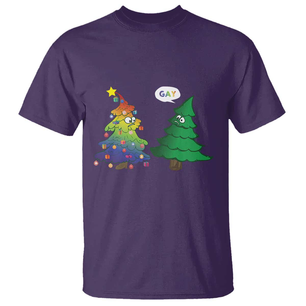 Funny Gay Christmas T Shirt Rainbow Christmas Tree LGBT - Wonder Print Shop