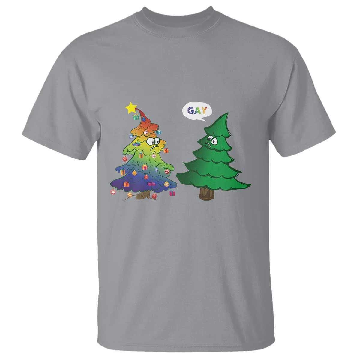 Funny Gay Christmas T Shirt Rainbow Christmas Tree LGBT - Wonder Print Shop