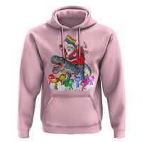 Funny Christmas LGBT Hoodie Rainbow Flag Santa Riding Dinosaur