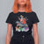 Funny Christmas LGBT T Shirt For Women Rainbow Flag Santa Riding Dinosaur - Wonder Print Shop