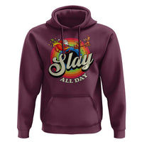 Funny Christmas LGBT Hoodie Slay All Day Sleigh Rainbow