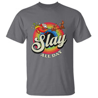 Funny Christmas LGBT T Shirt Slay All Day Sleigh Rainbow - Wonder Print Shop