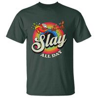 Funny Christmas LGBT T Shirt Slay All Day Sleigh Rainbow - Wonder Print Shop