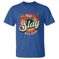 Funny Christmas LGBT T Shirt Slay All Day Sleigh Rainbow - Wonder Print Shop