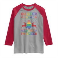 Funny Christmas LGBT Raglan Shirt Oh Deer Im Queer