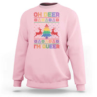 Funny Christmas LGBT Sweatshirt Oh Deer Im Queer - Wonder Print Shop