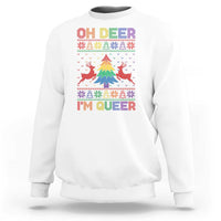 Funny Christmas LGBT Sweatshirt Oh Deer Im Queer - Wonder Print Shop