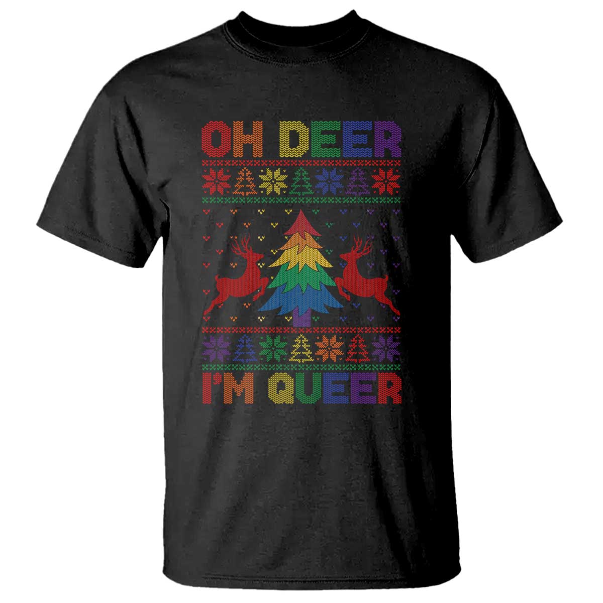 Funny Christmas LGBT T Shirt Oh Deer Im Queer - Wonder Print Shop