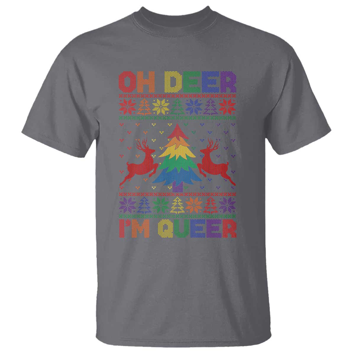Funny Christmas LGBT T Shirt Oh Deer Im Queer - Wonder Print Shop