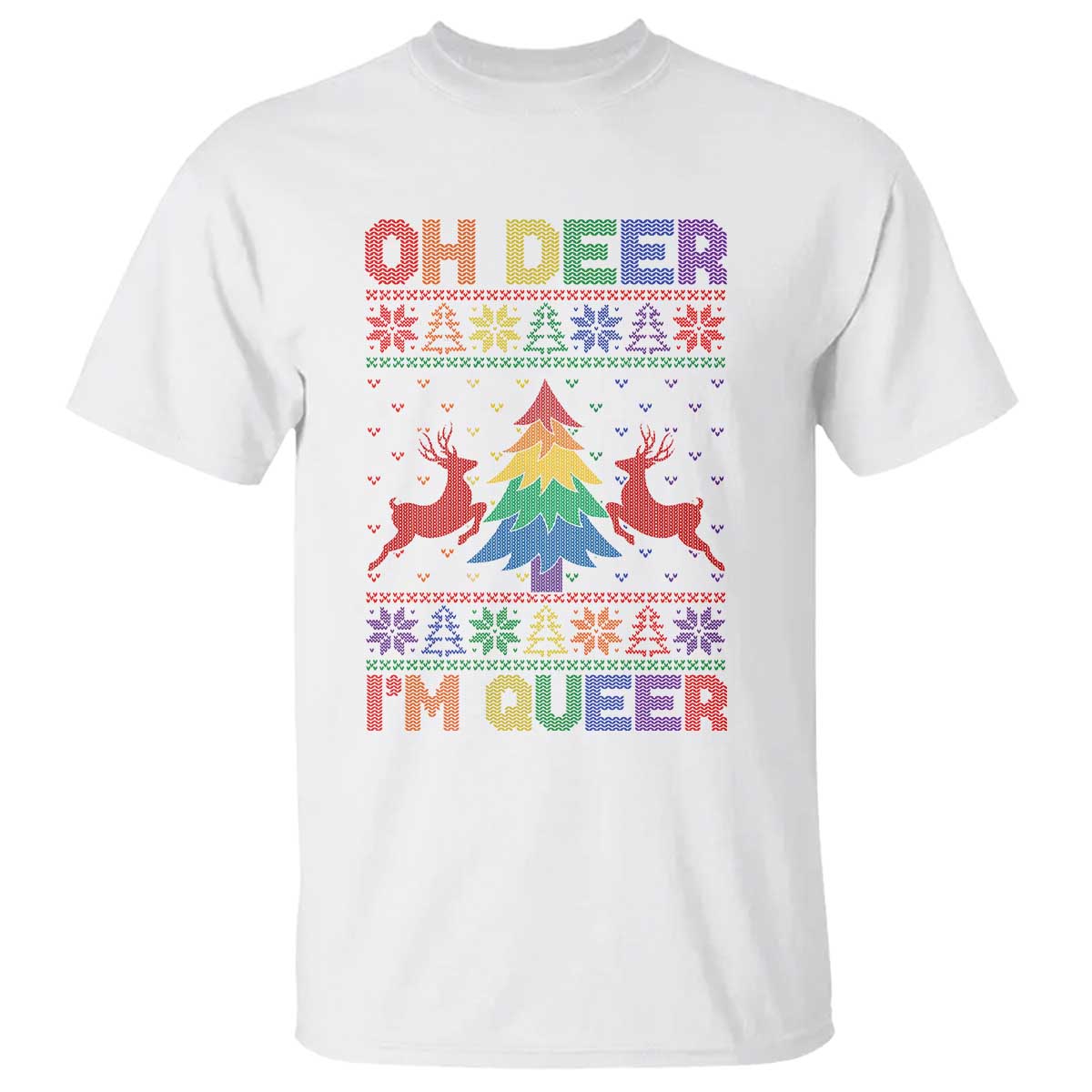 Funny Christmas LGBT T Shirt Oh Deer Im Queer - Wonder Print Shop