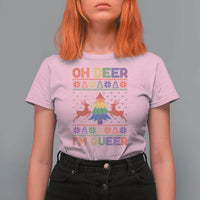 Funny Christmas LGBT T Shirt For Women Oh Deer Im Queer - Wonder Print Shop