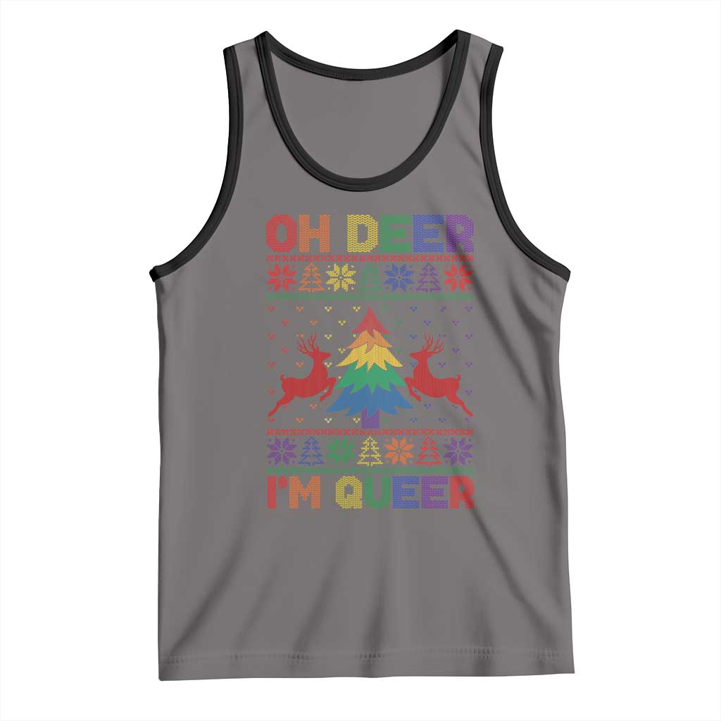 Funny Christmas LGBT Tank Top Oh Deer Im Queer