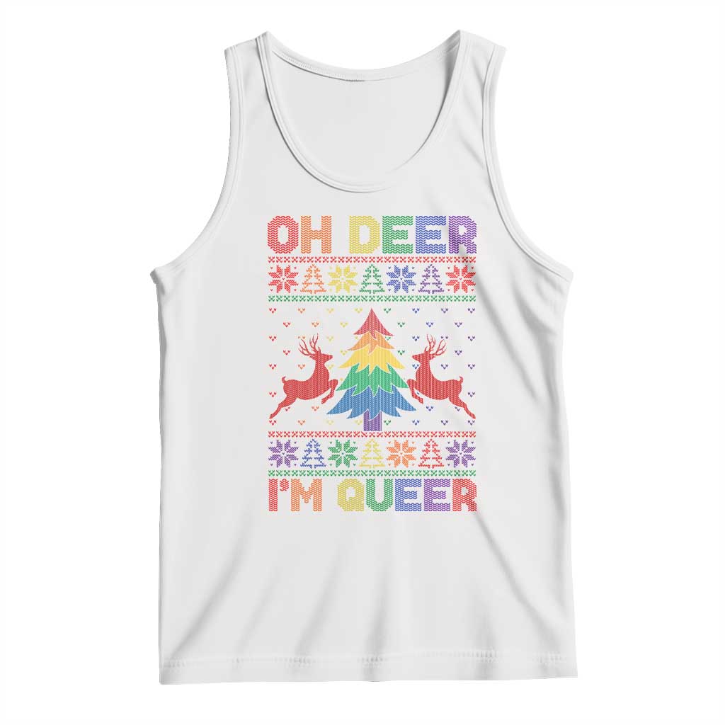 Funny Christmas LGBT Tank Top Oh Deer Im Queer