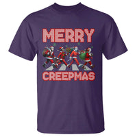 Horror Christmas T Shirt Merry Creepmas Horror Characters - Wonder Print Shop