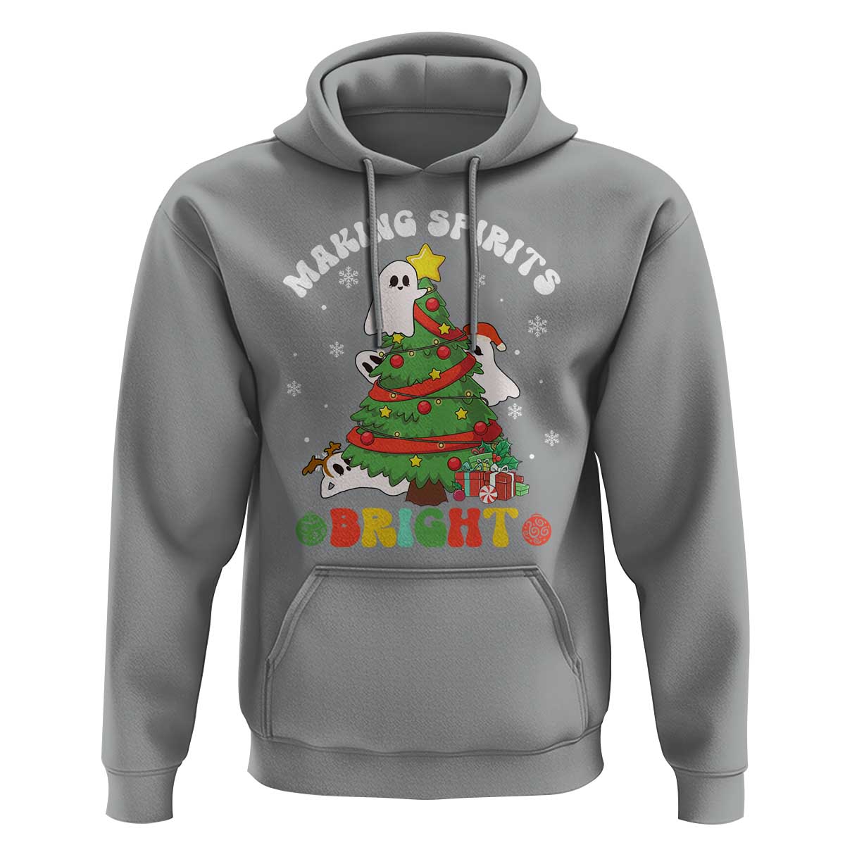 Gothic Xmas Hoodie Making Spirits Bright Cute Ghost Christmas Tree