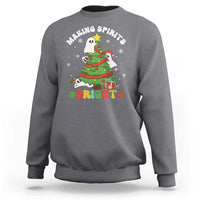 Gothic Xmas Sweatshirt Making Spirits Bright Cute Ghost Christmas Tree - Wonder Print Shop