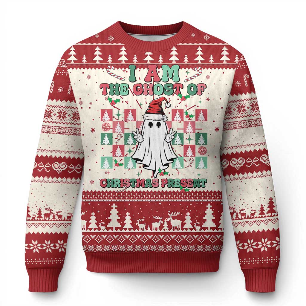 Funny Xmas Ugly Christmas Sweater I Am The Ghost Of Christmas Present - Wonder Print Shop