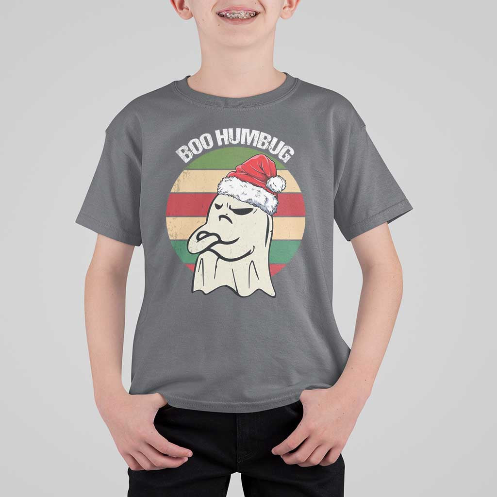 Gothic Xmas T Shirt For Kid Boo Humbug Santa Ghost - Wonder Print Shop
